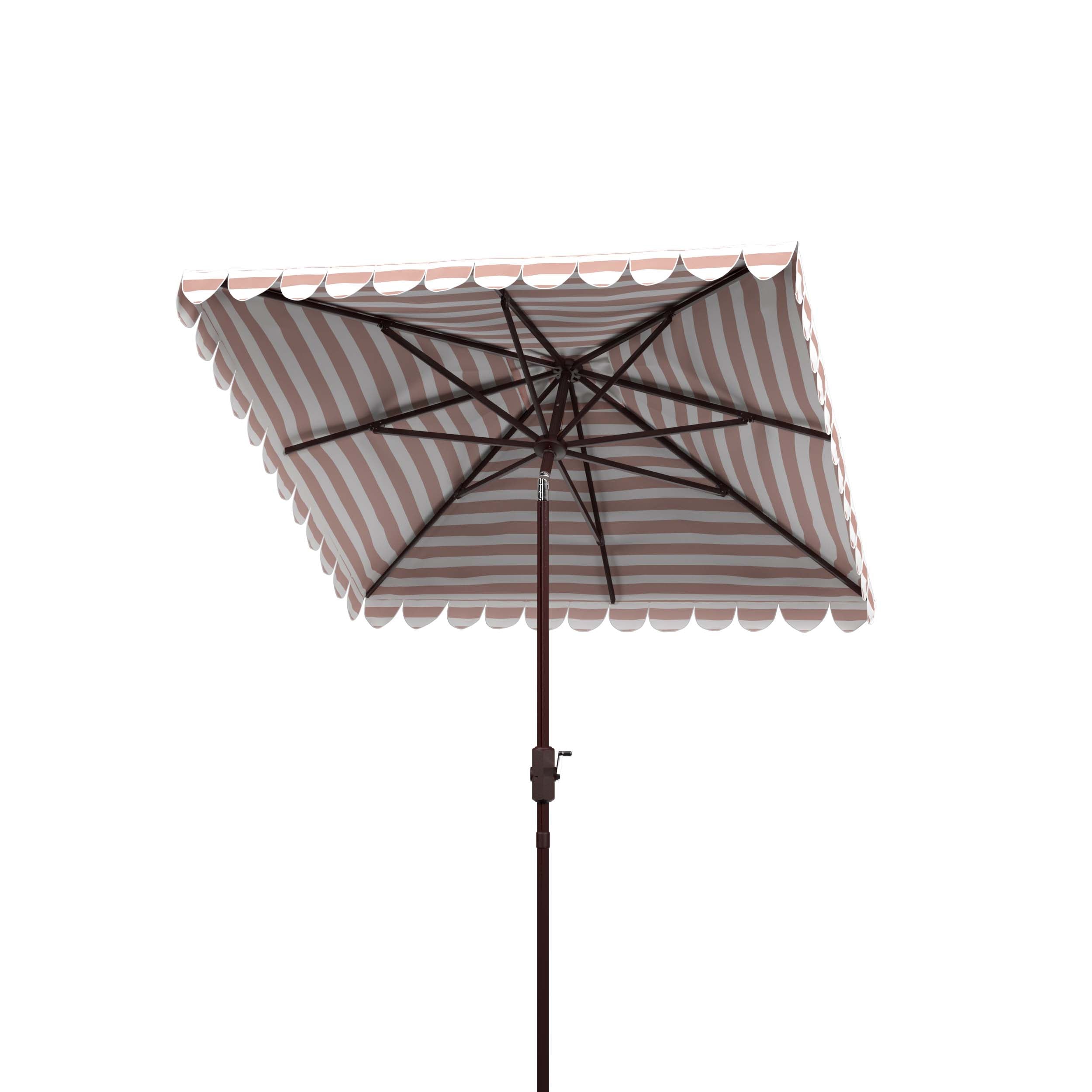 Safavieh Vienna 7.5 Ft Square Crank Umbrella , PAT8411 - Beige Stripe
