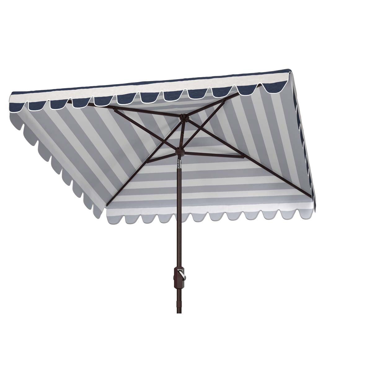 Safavieh Vienna 7.5 Ft Square Crank Umbrella , PAT8411 - Navy/White