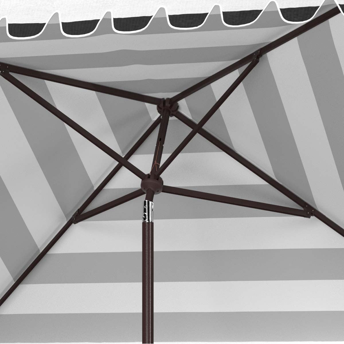 Safavieh Vienna 7.5 Ft Square Crank Umbrella , PAT8411 - Black/White