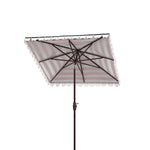 Safavieh Vienna 7.5 Ft Square Crank Umbrella , PAT8411 - Black/White