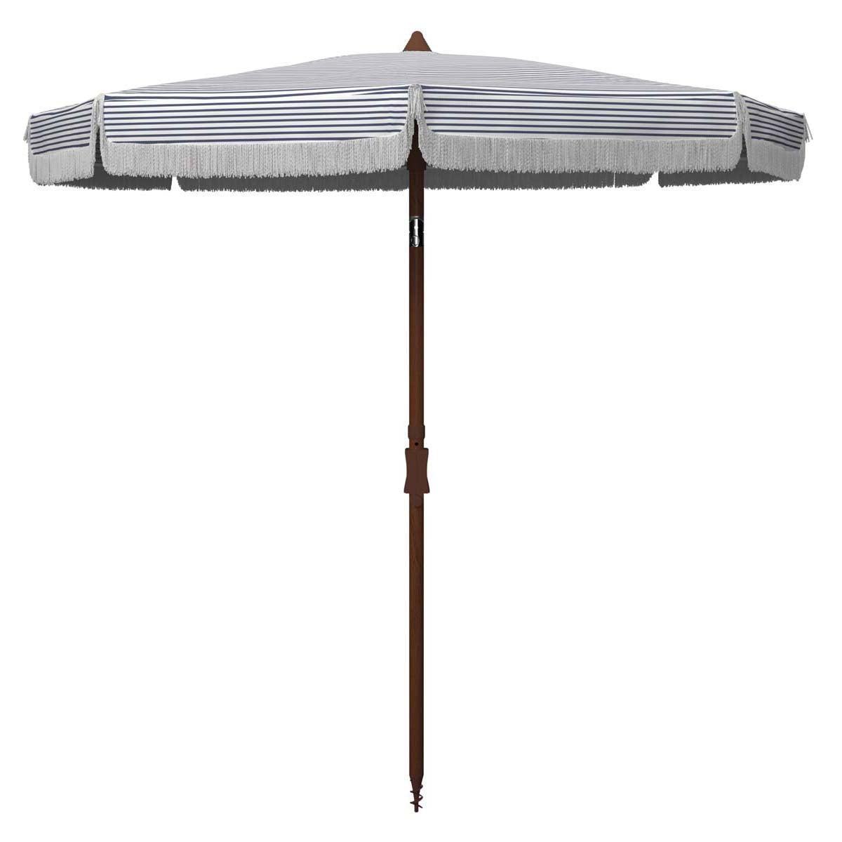 Safavieh Copen 6.5 Ft Umbrella , PAT8501 - White/Navy Stripe