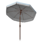 Safavieh Copen 6.5 Ft Umbrella , PAT8501 - White/Light Blue Stripe