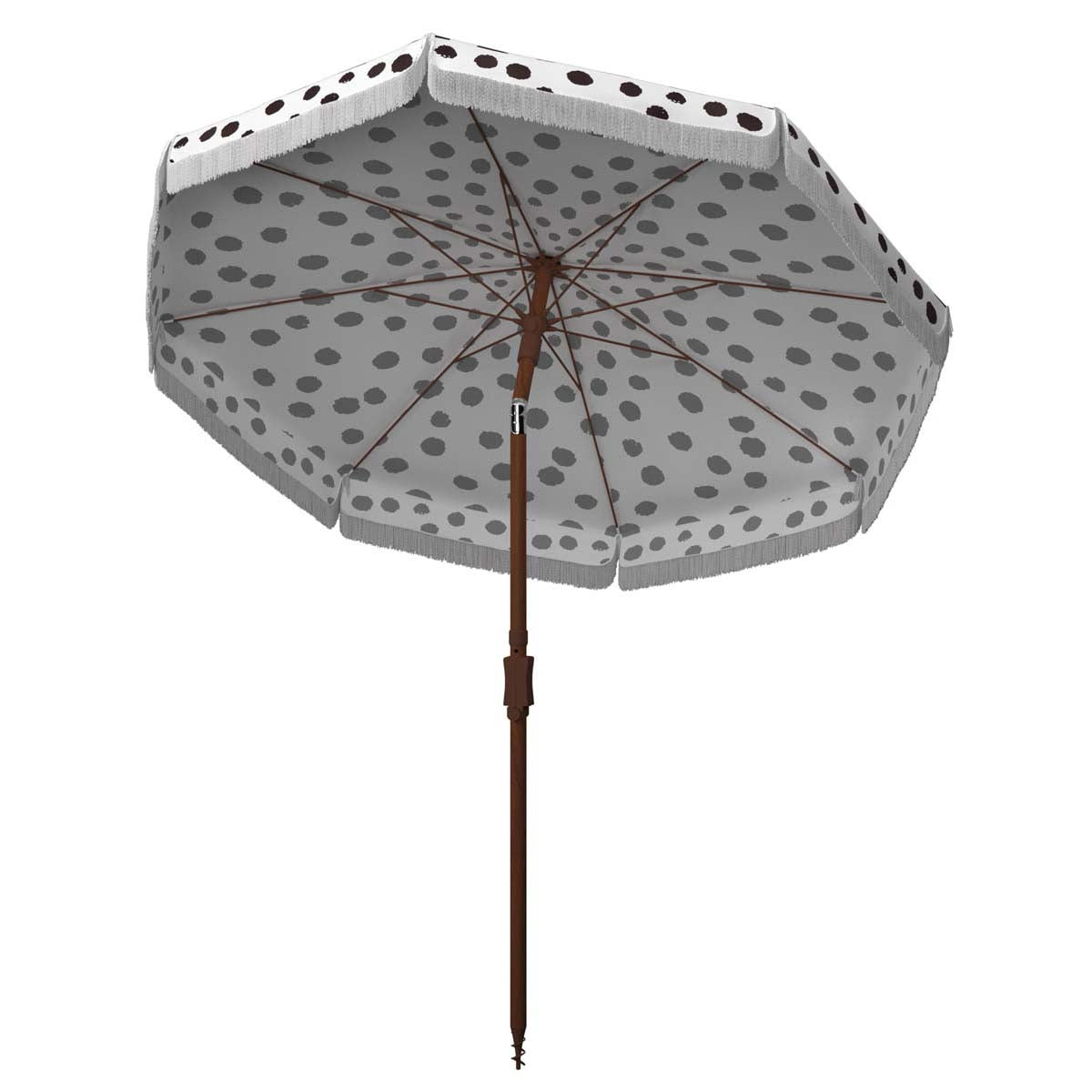 Safavieh Sydney 6.5 Ft Umbrella , PAT8502 - White/Black Polka Dot