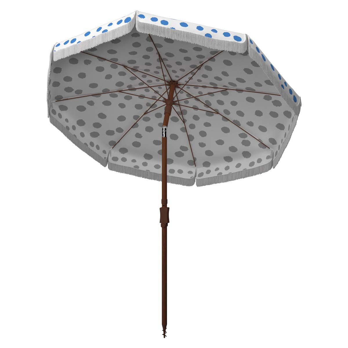 Safavieh Sydney 6.5 Ft Umbrella , PAT8502 - White/Light Blue Polka Dot