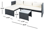 Safavieh Bronson 3 Pc Sofa Set , PAT9022 - Black/Beige