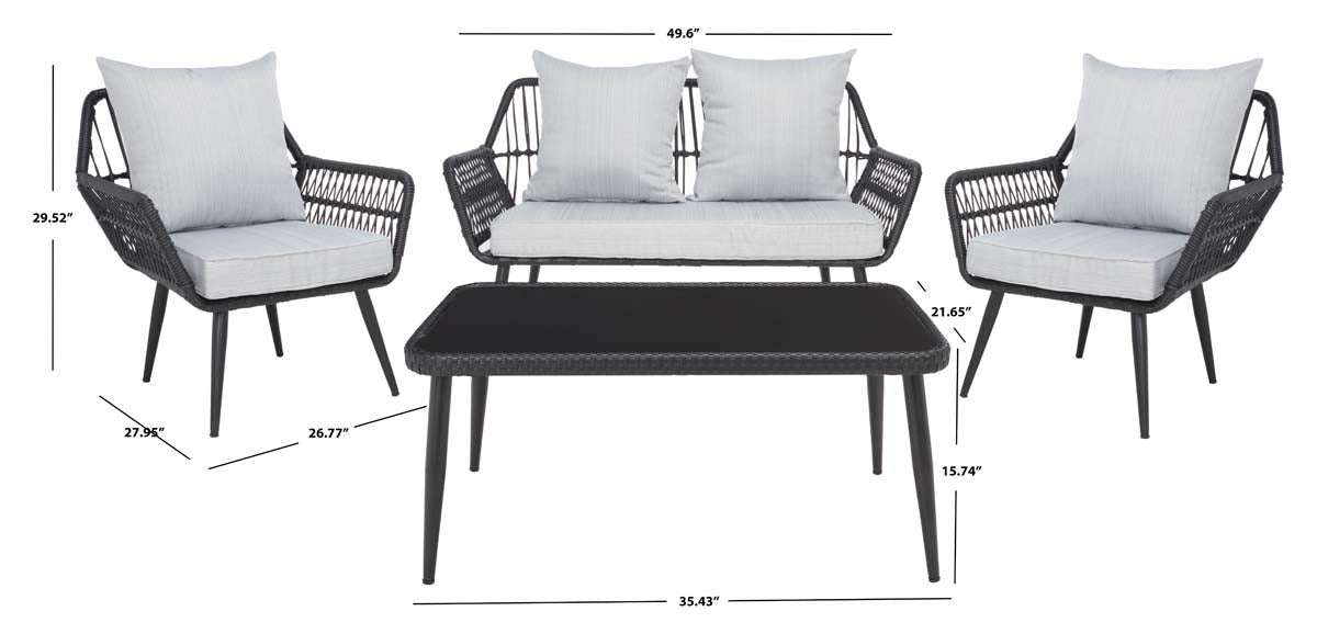 Black Rope/Grey Cushion - Black Rope/Grey Cushion