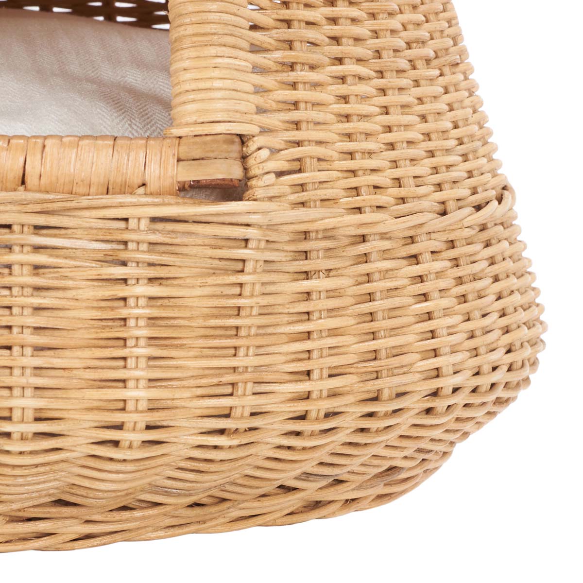 Safavieh Tifa Cat Bed W/ Cushion , PET6501 - Natural Honey / White