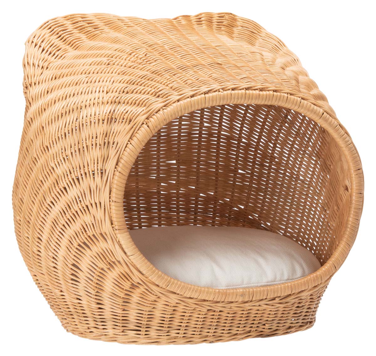 Safavieh Toru Cat Bed W/ Cushion , PET6502 - Natural Honey / White
