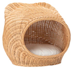 Safavieh Toru Cat Bed W/ Cushion , PET6502 - Natural Honey / White