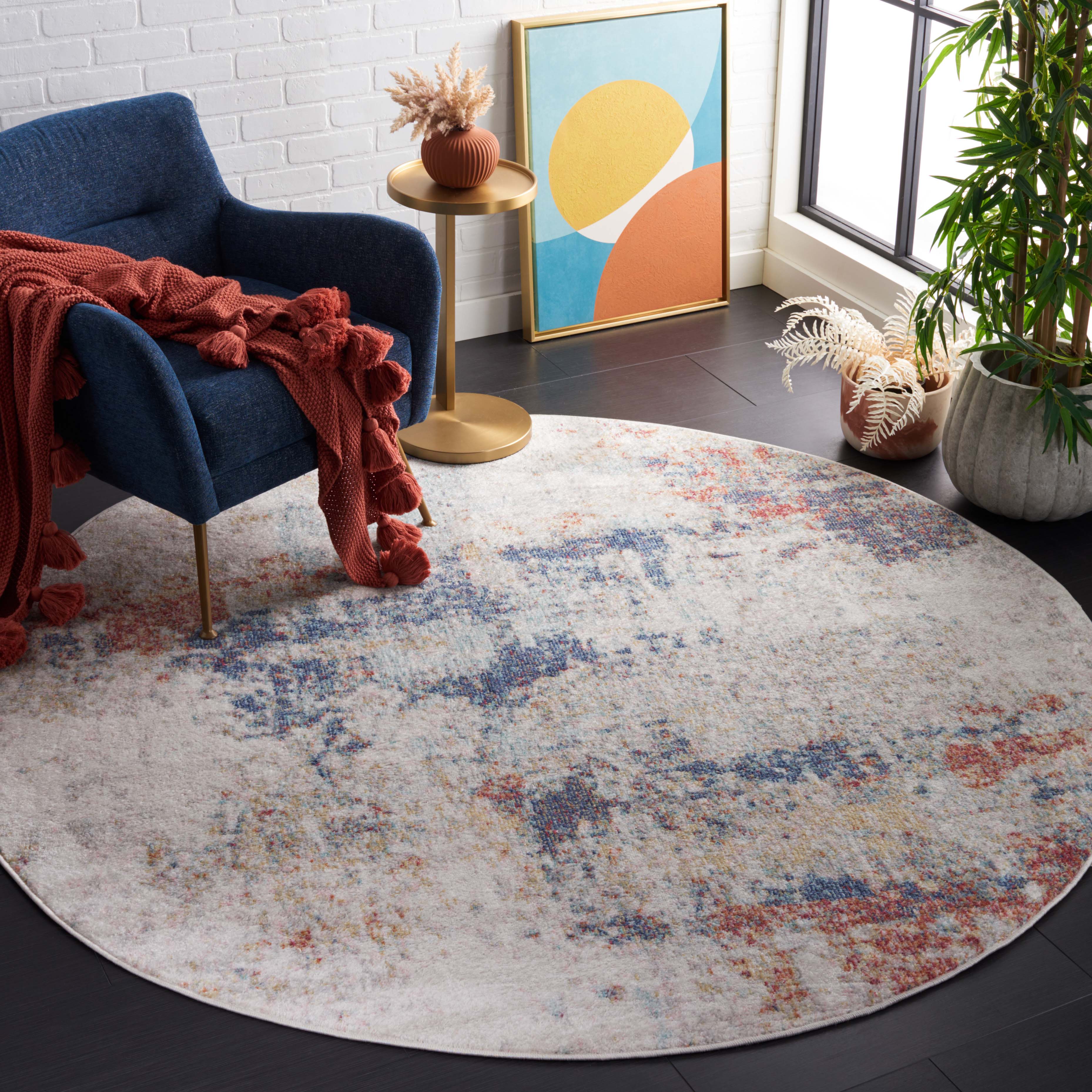 Safavieh Phoenix 500 Rug, PHX500 - Ivory / Blue Rust