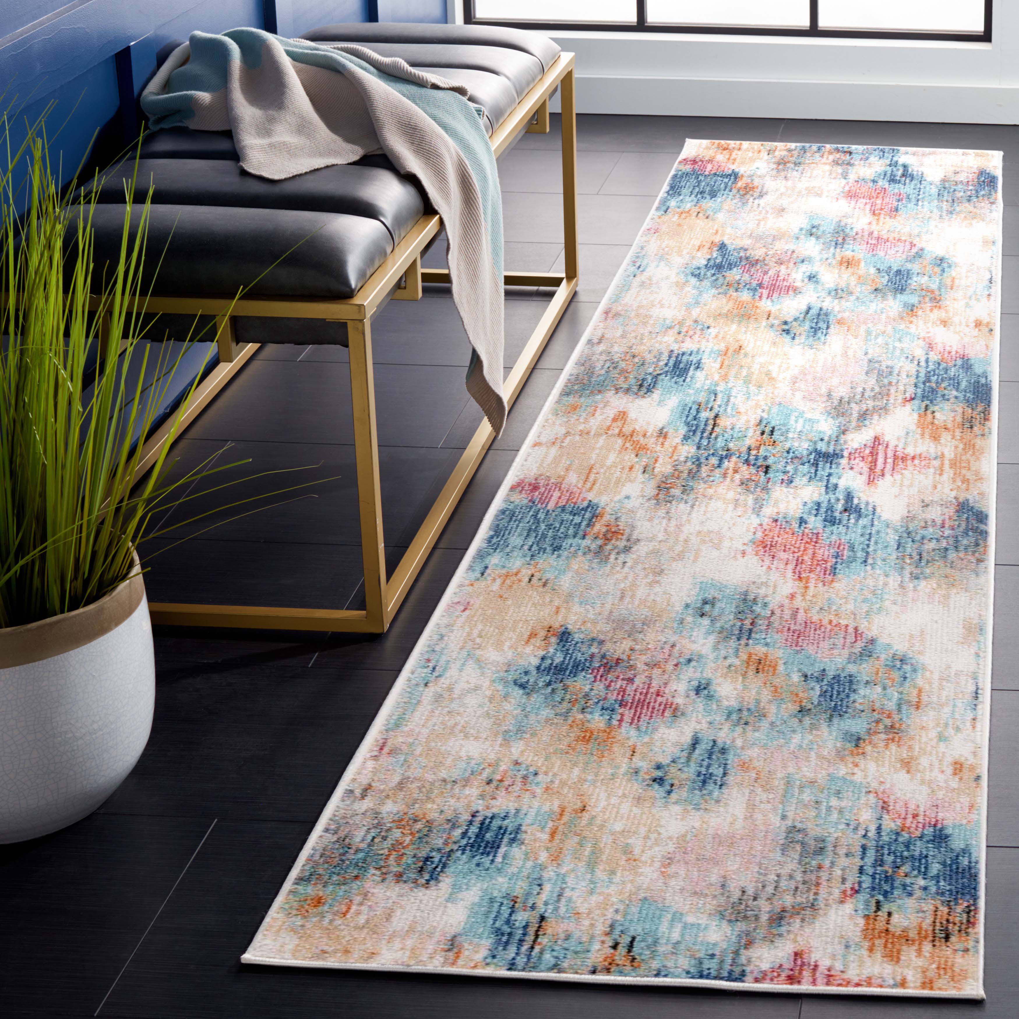 Safavieh Phoenix 508 Rug, PHX508 - Aqua / Gold Rose
