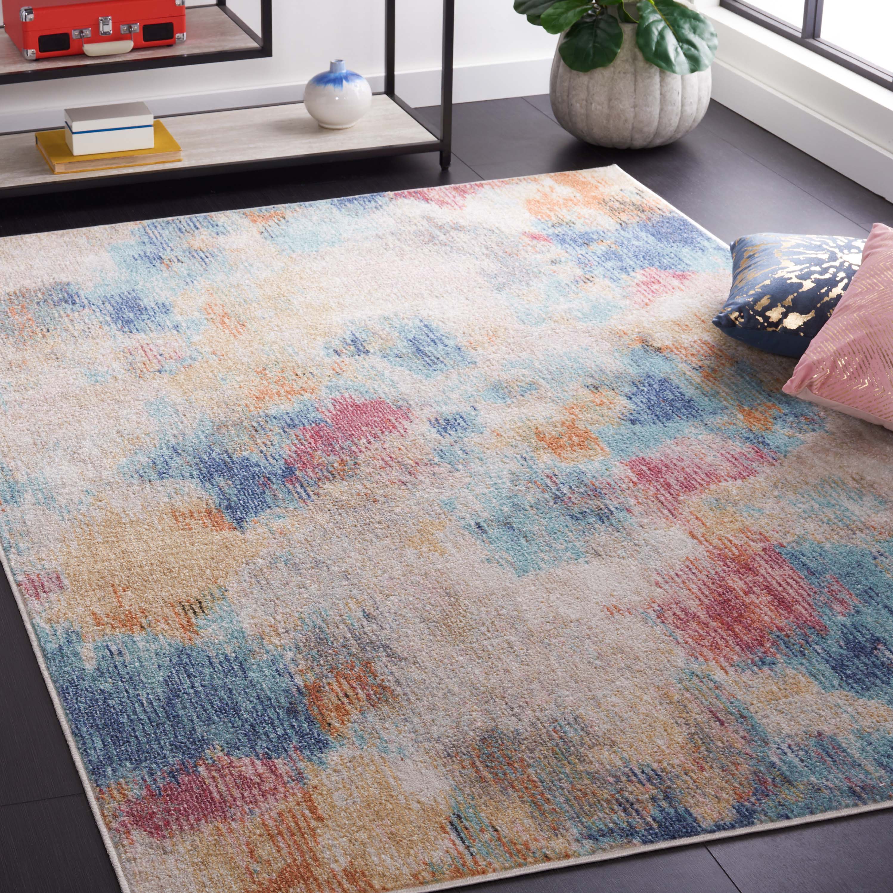 Safavieh Phoenix 508 Rug, PHX508 - Aqua / Gold Rose