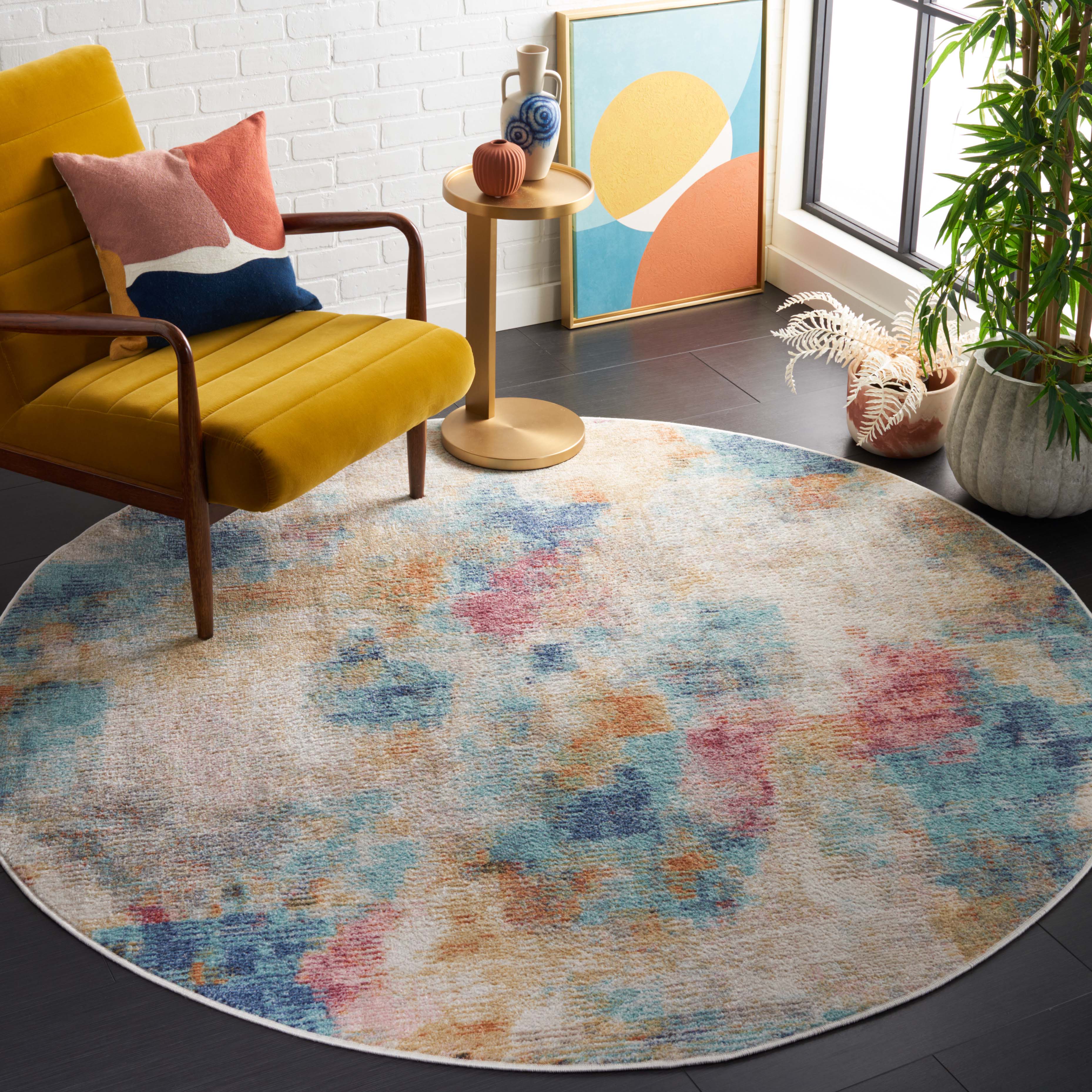 Safavieh Phoenix 508 Rug, PHX508 - Aqua / Gold Rose