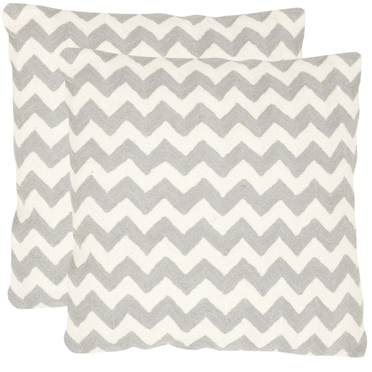 Safavieh Striped Tealea Pillow, PIL102 - Grey (Set of 2)