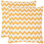 Safavieh Striped Tealea Pillow, PIL102 - Mustard (Set of 2)