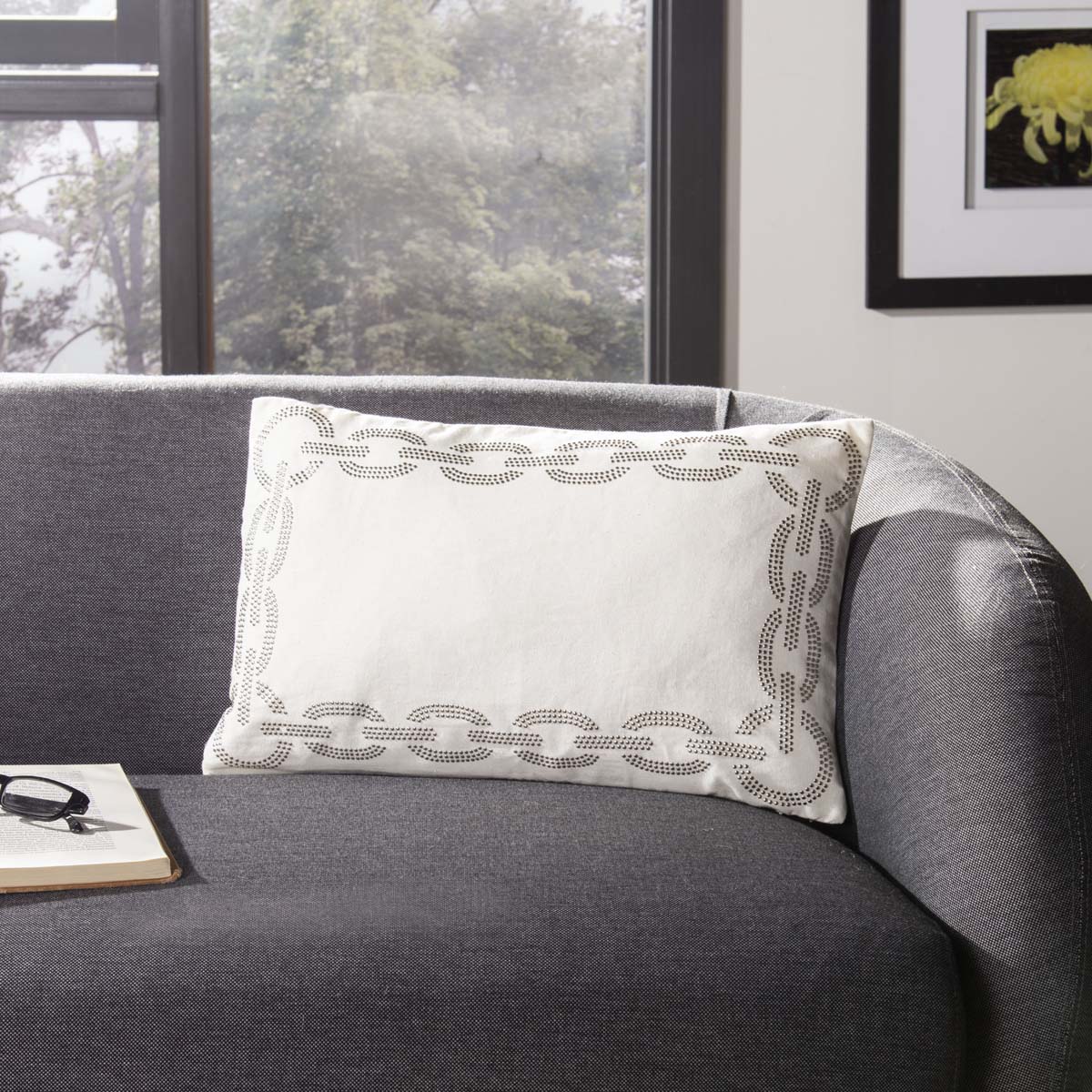 Safavieh Sibine Pillow, PIL156 - Cement (Set of 2)