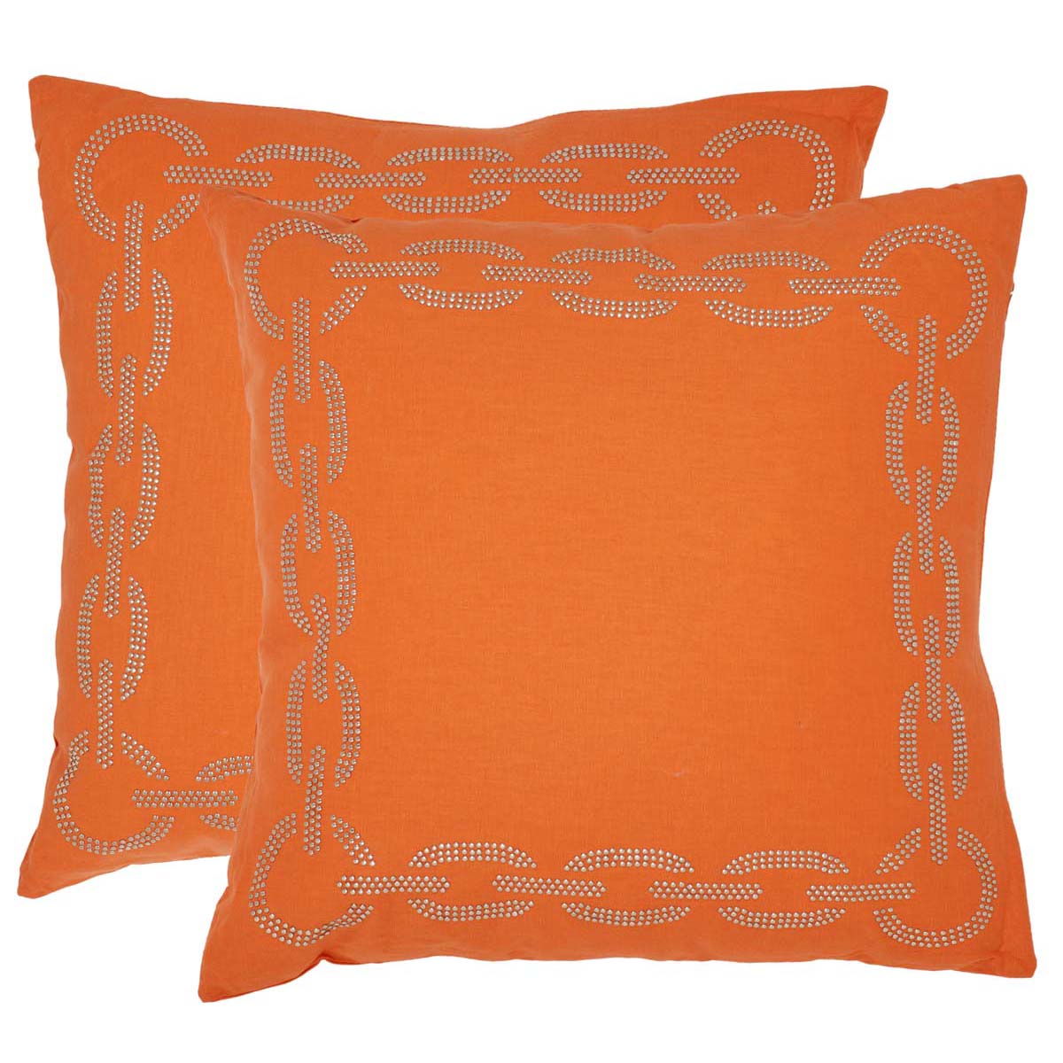 Safavieh Sibine Pillow, PIL156 - Orange 18 x 18 (Set of 2)