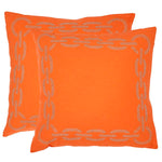 Safavieh Sibine Pillow, PIL156 - Orange 18 x 18 (Set of 2)