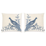 Safavieh Loving Pair Pillow , PIL710 - Beige / Blue (Set of 2)