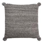 Safavieh Pom Pom Knit Pillow , PLS190 - Dark Grey/Natural