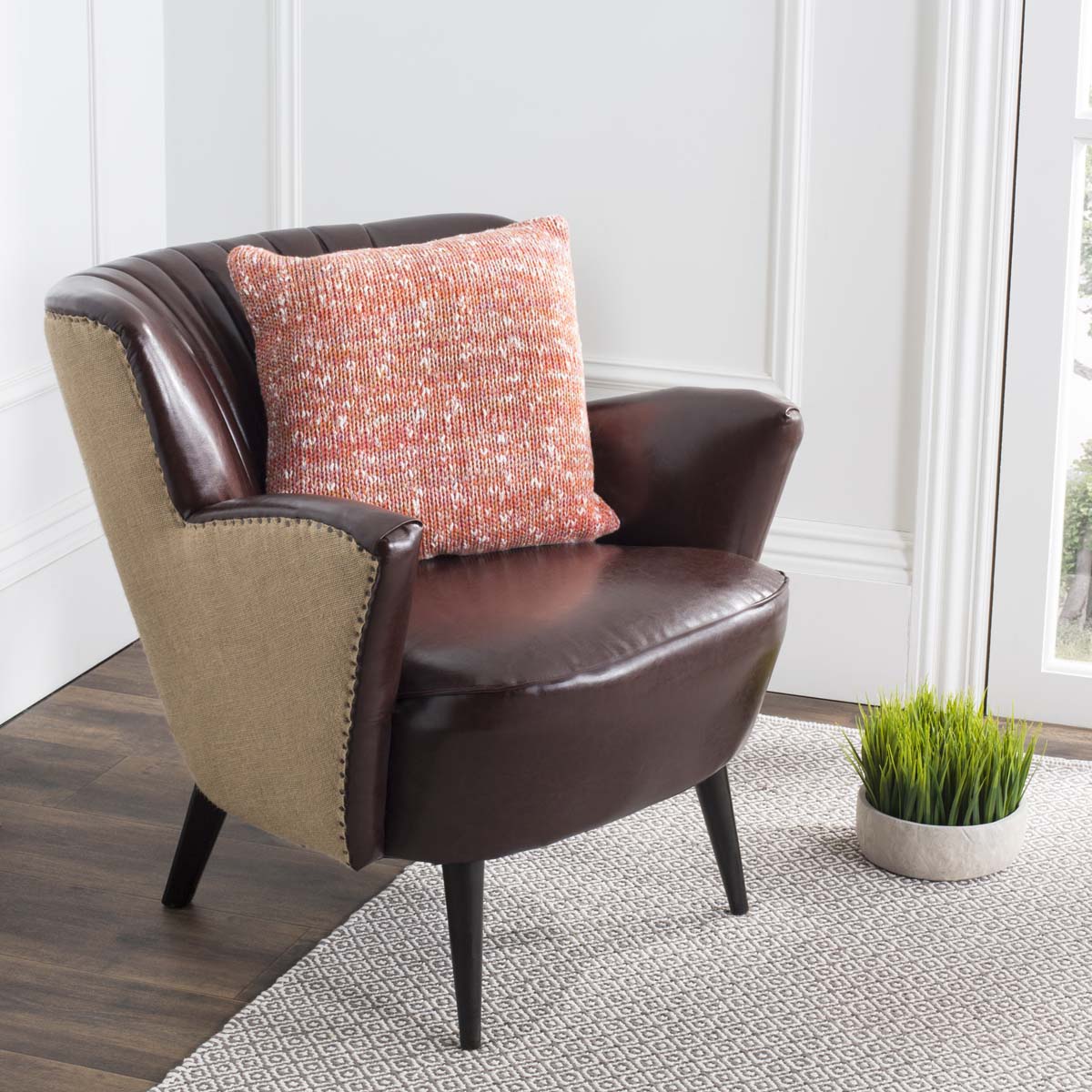 Safavieh Darling Knit Pillow , PLS202 - Mustard/Ivory/Congo Pink/Fuschia/Bondi Blue/Vermoline Orange/Natural