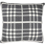 Safavieh Unity Gingham Knit Pillow , PLS204 - Dark Grey/Medium Grey/Ivory