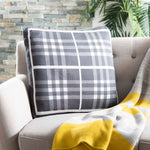 Safavieh Unity Gingham Knit Pillow , PLS204 - Dark Grey/Medium Grey/Ivory