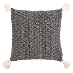 Safavieh Pennie Knit Tassel Pillow , PLS214 - Black/Natural