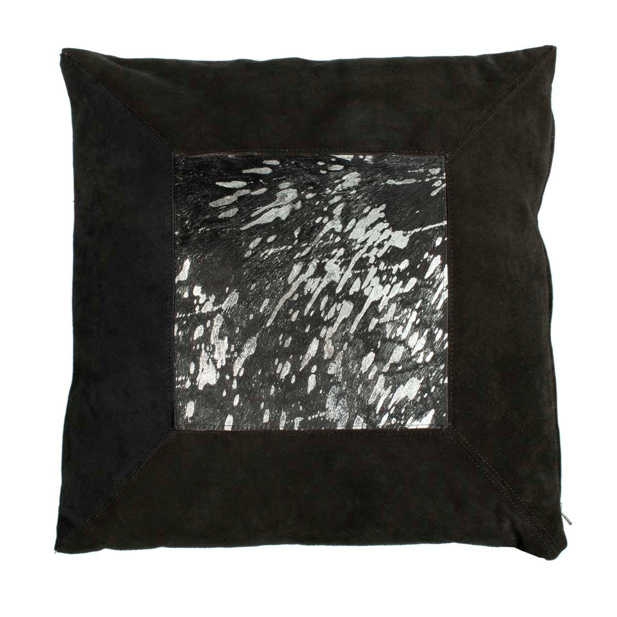 Safavieh Sonoma Metallic Cowhide 20X20 Pillow , PLS227 - Black/Silver
