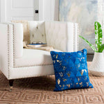 Safavieh Clairton Metallic Cowhide 20X20 Pillow, PLS231 - Blue/Silver