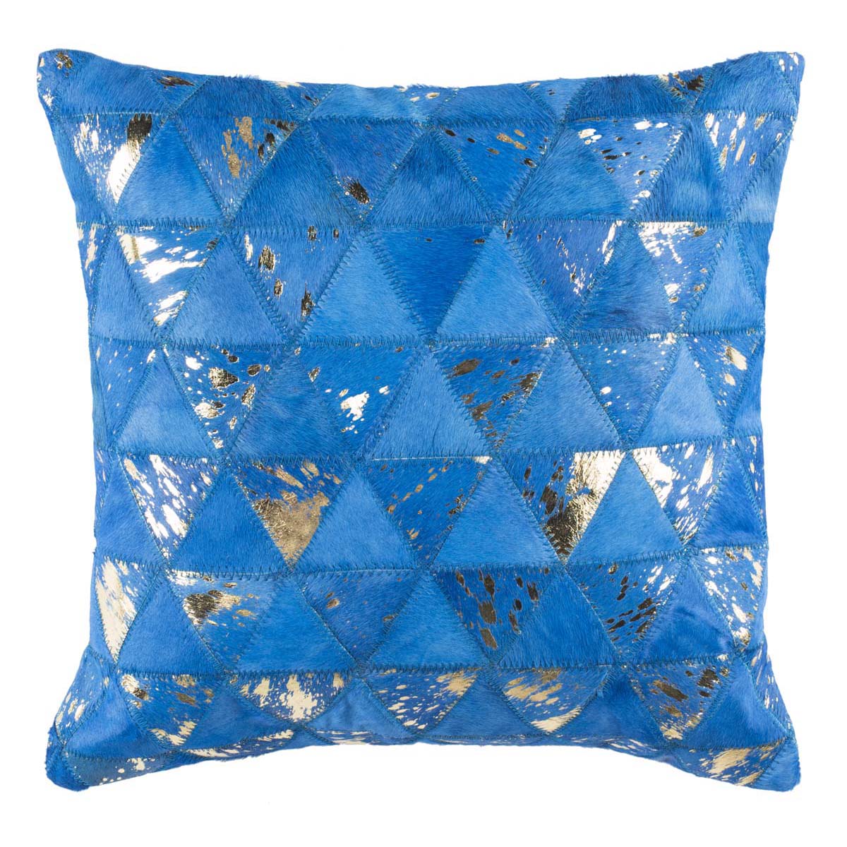 Safavieh Clairton Metallic Cowhide 20X20 Pillow, PLS231 - Blue/Silver
