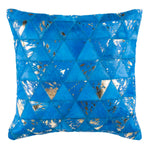 Safavieh Clairton Metallic Cowhide 20X20 Pillow, PLS231 - Blue/Silver