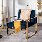 Safavieh Latta Metallic Cowhide 20X20 Pillow, PLS247 - Beige/Gold