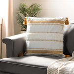 Safavieh Polli Pillow, PLS3503 - Mustard Yellow/Beige