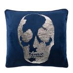 Safavieh Rayen Skull Pillow , PLS7061 - Dark Blue/Silver