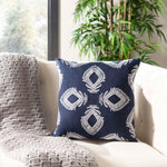 Safavieh Blossom Pillow , PLS7082 - Navy/Periwinkle