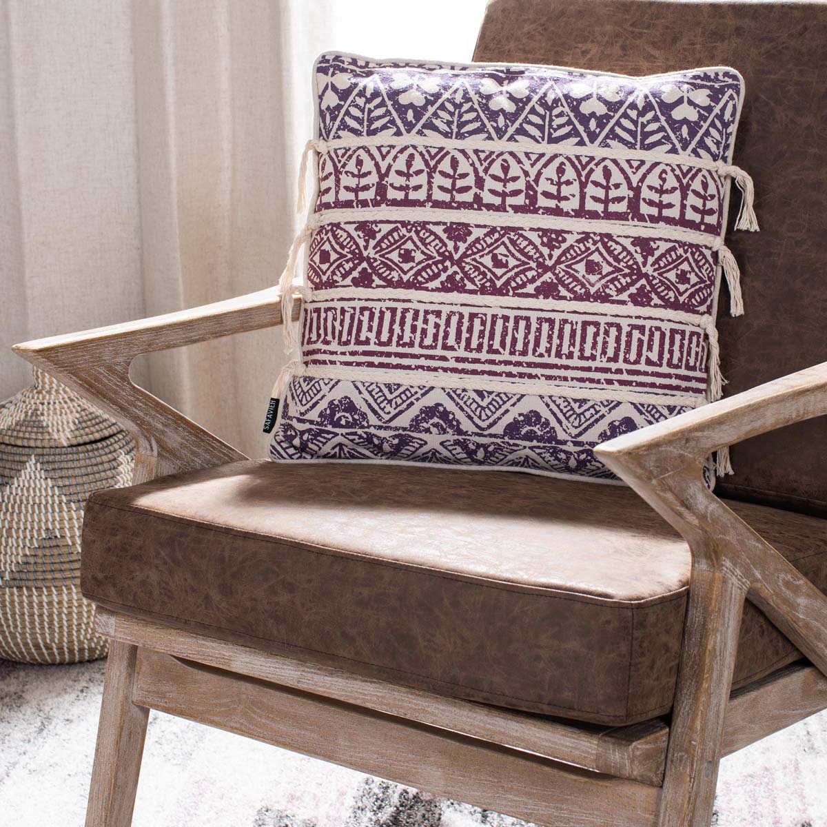 Safavieh Mela Pillow , PLS7099 - Purple/Beige