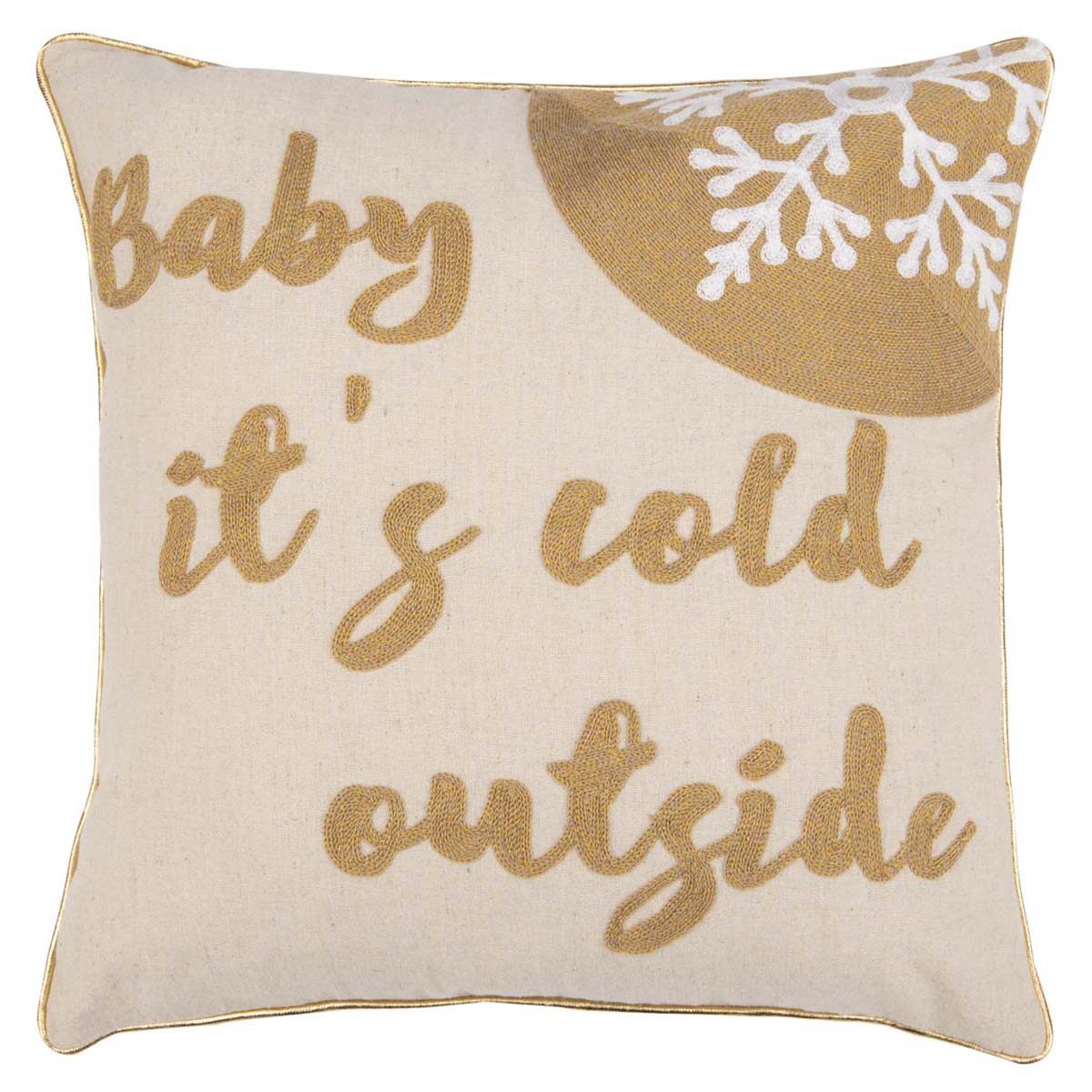 Safavieh Cold Outside Pillow , PLS7103 - Beige/Gold