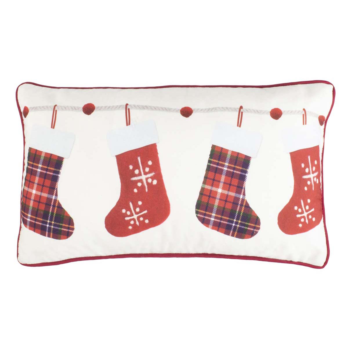 Safavieh Holly Jolly Pillow , PLS7106 - Ivory/Red