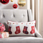Safavieh Holly Jolly Pillow , PLS7106 - Ivory/Red