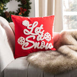 Safavieh Let It Snow Pillow , PLS7108 - Red/White