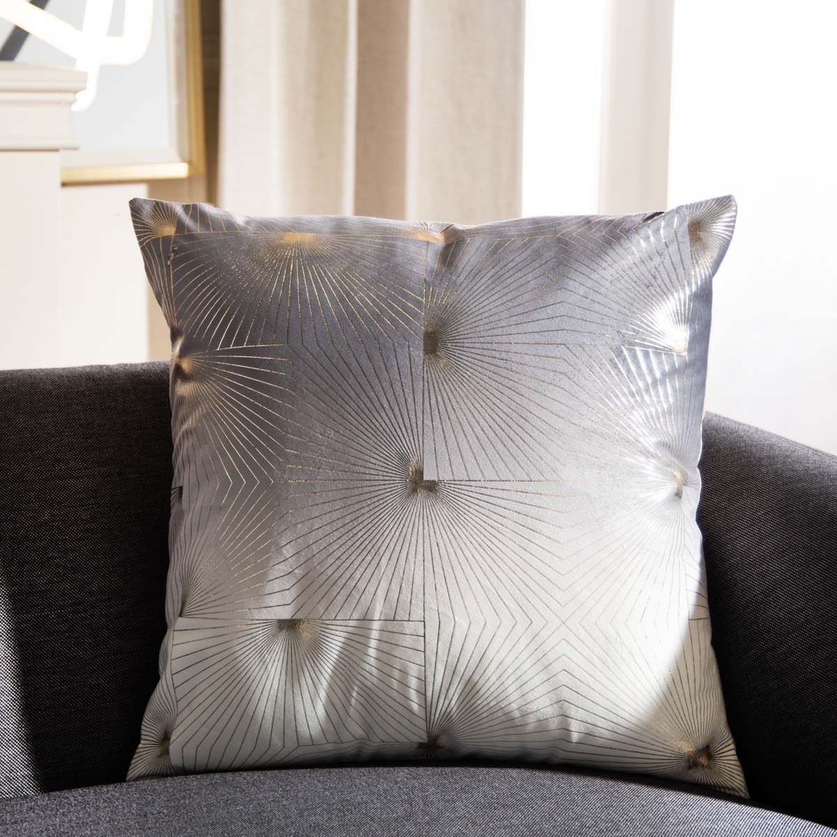 Safavieh Loran Pillow Grey/Gold, PLS7145 - Grey/Gold