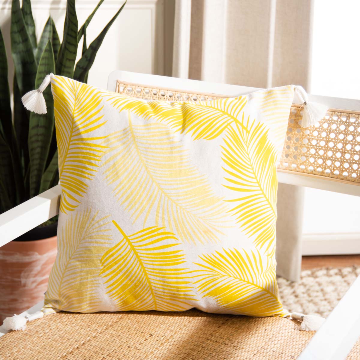 Safavieh Lemi Pillow , PLS7150 - Ivory/Yellow