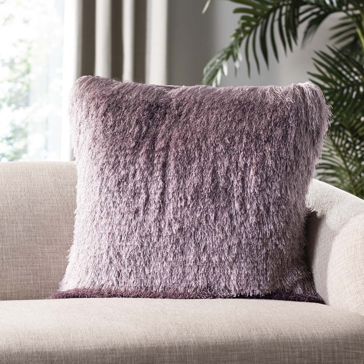 Safavieh Venice Shag Pillow , PLS750 - Lilac