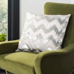 Safavieh Sophia  Flamestitch Pillow Silver, PLS870 - Silver