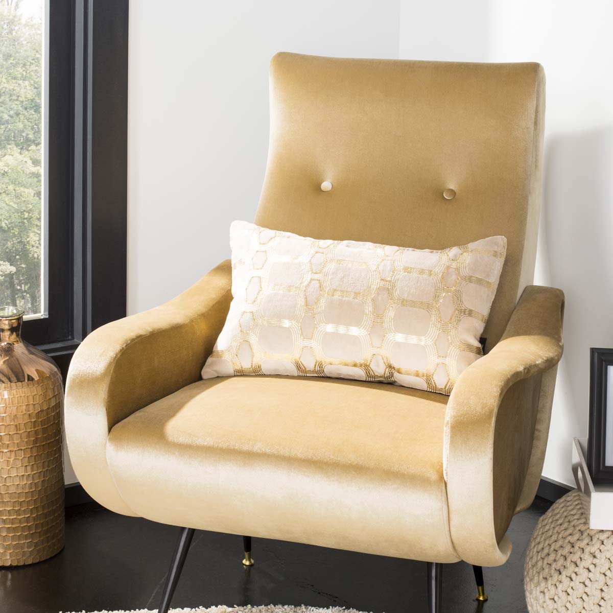 Safavieh Adalie  Pillow Beige/Gold, PLS877 - Beige/Gold