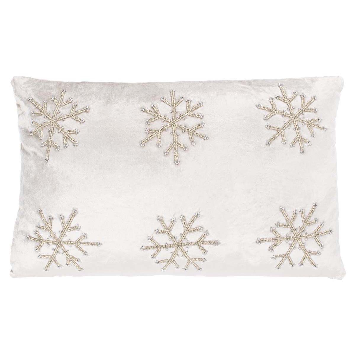 Safavieh Sydnee Snowflake  Pillow Beige/Silver, PLS885