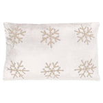 Safavieh Sydnee Snowflake  Pillow Beige/Silver, PLS885 - Beige/Silver