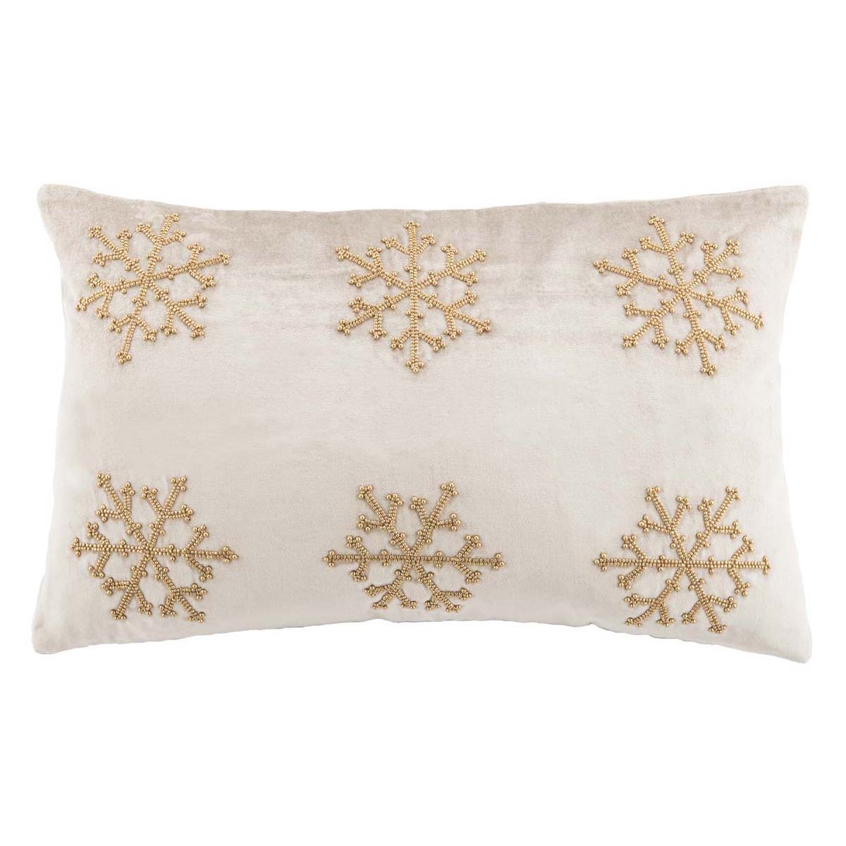 Safavieh Sydnee Snowflake  Pillow Beige/Gold, PLS885