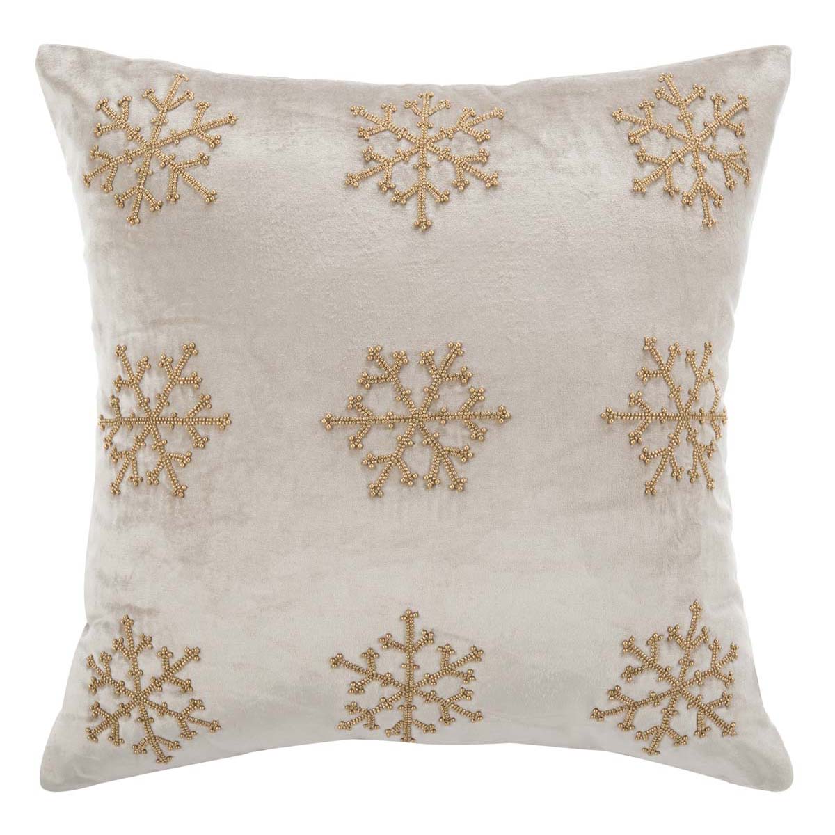 Safavieh Sydnee Snowflake  Pillow Beige/Gold, PLS885